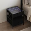 vidaXL Bedside Table Black Engineered wood, Steel, Glass Medium