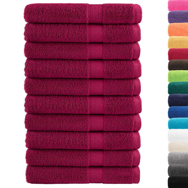 vidaXL Towel Set of 10 Bordeaux 100% ring-spun cotton XXL Towel