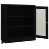 vidaXL Office Cabinet Black Steel Medium Height-Adjustable Shelves