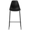vidaXL Bar Set Black MDF tabletop, Plastic seat, Powder-coated steel frame