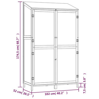 vidaXL Garden Shed White 40.2"x20.5"x68.7" Solid Wood Fir