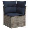 vidaXL 8 Piece Patio Sofa Set with Cushions Gray Poly Rattan