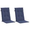 vidaXL Highback Chair Cushion Set of 2 Navy Blue 100% polyester