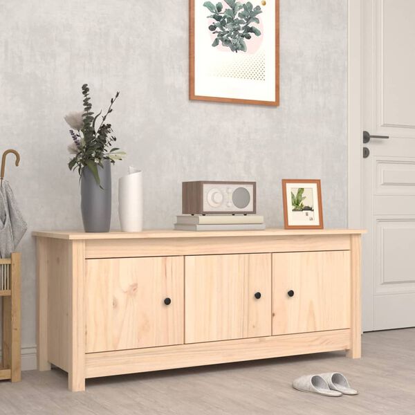 vidaXL Shoe Cabinet Natural Wood Solid pine wood