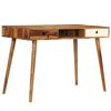vidaXL Writing Desk Brown and White Solid Acacia Wood