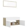 vidaXL Bathroom Furniture Set White and sonoma oak