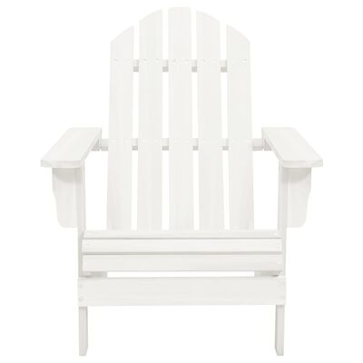 vidaXL Patio Adirondack Chair with Ottoman&Table Solid Fir Wood White