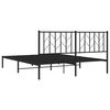 vidaXL Bed Frame Black Powder-Coated Steel Queen Bed Frame Rectangular