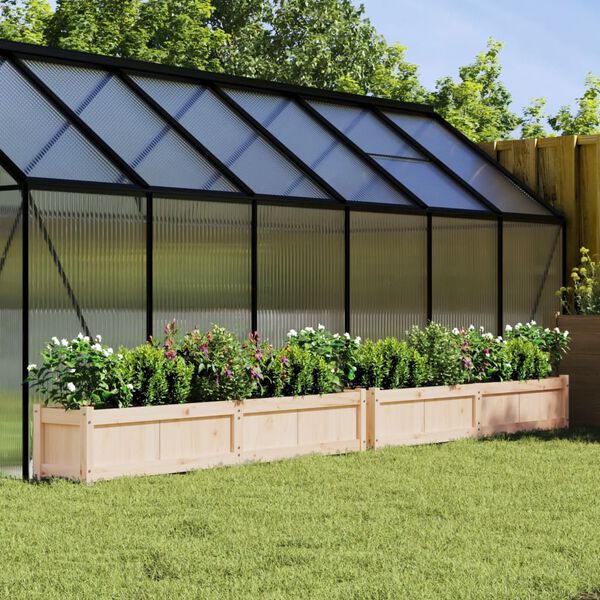 vidaXL Garden Planter Set of 2 Pine Solid pine wood Large