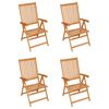 vidaXL Garden Chair Set of 4 Teak Wood Smooth Sanded Teak Hardwood