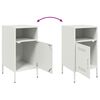 vidaXL Bedside Cabinet Set of 2 White Cold-rolled Steel Medium