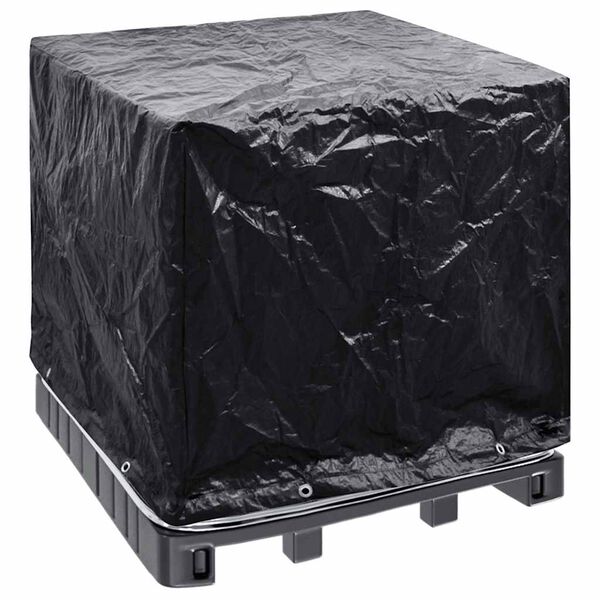 vidaXL IBC Container Cover Black Polyethylene 45.7 x 39.4 x 47.2 in