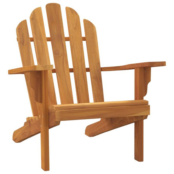 vidaXL Garden Adirondack Chair Set of 2 Natural Wood Solid Teak Wood