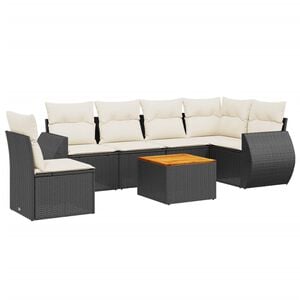 vidaXL Garden Sofa Set Black
