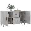 vidaXL Sideboard Concrete Gray Engineered Wood, Metal Medium Modern