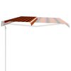 vidaXL Retractable Awning Orange and brown with white frame