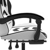 vidaXL Gaming Chair with Footrest White and Black Faux Leather