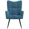 vidaXL Relaxing Chair Blue Velvet (100% polyester), steel Medium
