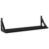 vidaXL Wall Shelf Set of 2 Black Engineered wood 23.6x5.9x6.1 in
