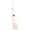 vidaXL Cat Tree Cream Engineered wood, plush, sisal Adjustable