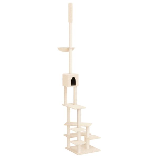 vidaXL Cat Tree Cream Engineered wood, plush, sisal Adjustable