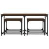 vidaXL Nesting Coffee Table Set of 3 Brown Oak Engineered Wood, Metal