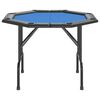 vidaXL Poker Table Blue Engineered wood, felt, artificial leather, steel