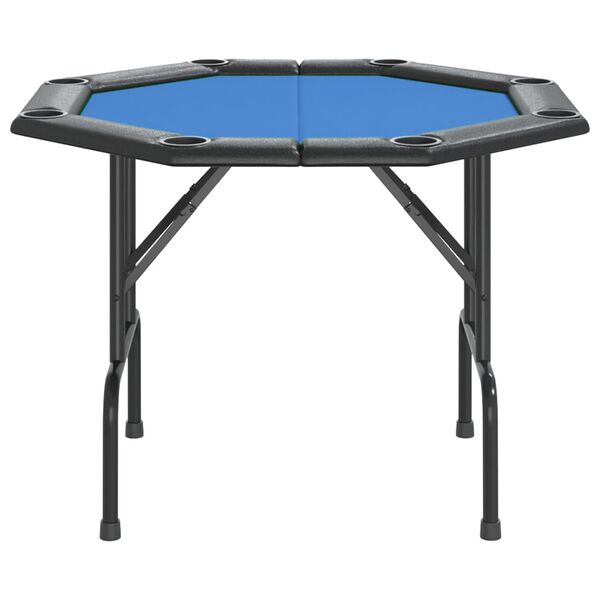vidaXL Poker Table Blue Engineered wood, felt, artificial leather, steel