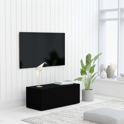 vidaXL TV Stand Black 31.5"x13.4"x11.8" Engineered Wood