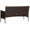 vidaXL Sofa Set Brown PE Rattan, Powder-Coated Steel, Glass 4 Piece
