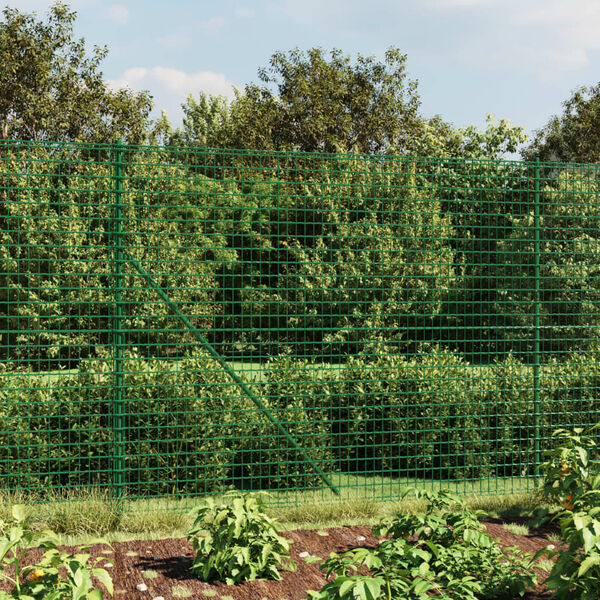 vidaXL Wire Mesh Fence with Flange Green 7.2x82.0'