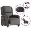 vidaXL Electric Recliner Chair Gray Real Leather