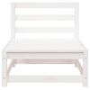 vidaXL Garden Sofa White Solid pine wood 2-Seater Modular Garden Sofa