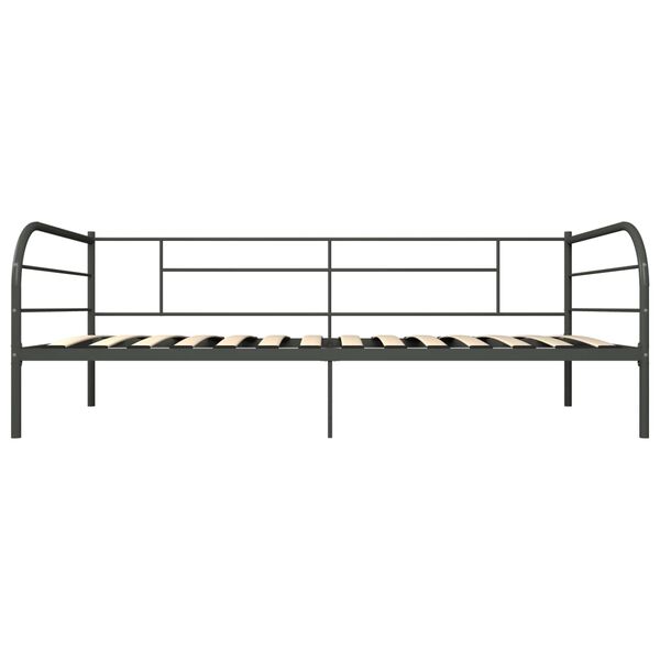 vidaXL Day Bed Frame Gray Metal, plywood and plastic Single