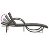 vidaXL Sun Lounger Set of 2 Grey PE rattan Adult-sized