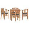 vidaXL Patio Dining Set Set of 4 Dark Gray, Teak