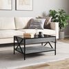 vidaXL Coffee Table Grey Sonoma Engineered Wood, Glass, Metal Medium