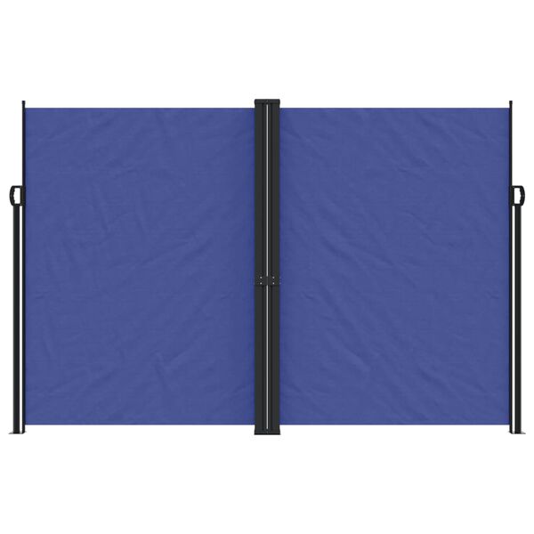 vidaXL Retractable Side Awning Blue 100% polyester with PU coating Large