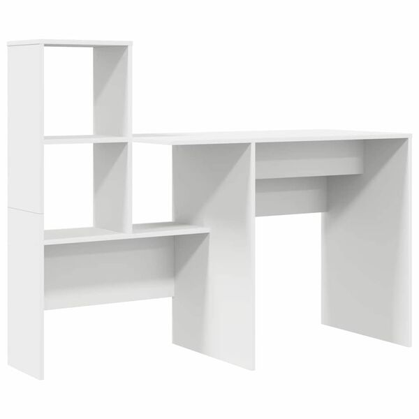 vidaXL Desk with Drawer White 51.77 x 19.69 x 41.93 in Engineered Wood