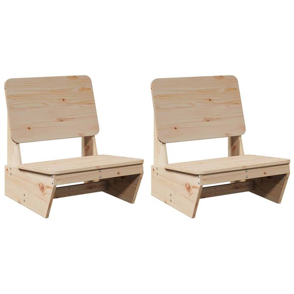 vidaXL Garden Chair Set of 2 Natural Wood Solid Pine Wood