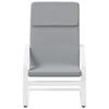 vidaXL Relaxing Chair With Footstool Light Gray and White