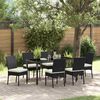vidaXL Garden Dining Set 7 pcs Black Poly rattan