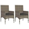 vidaXL Garden Lounge Set Grey Poly Rattan, Polyester