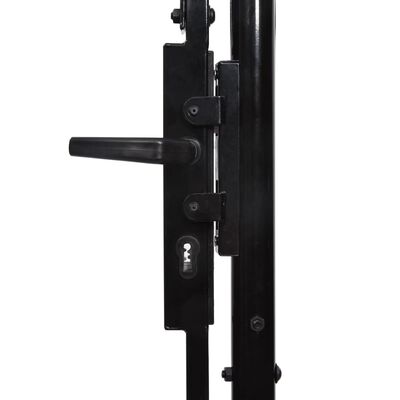 vidaXL Fence Gate Double Door with Spike Top Steel 9.8'x6.6' Black