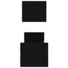 vidaXL Wall Shelf Set of 2 Black Engineered wood, Steel Large