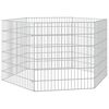 vidaXL Animal Enclosure Silver Galvanized iron 6-Panel