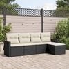 vidaXL Garden Sofa Set Black Poly Rattan Large Modular Garden Sofa Set