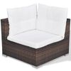 vidaXL Outdoor Furniture Set Brown, Cream White