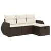 vidaXL Garden Sofa Set Brown, Cream White