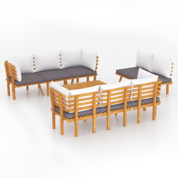 vidaXL Garden Lounge Set Dark grey, white
